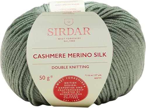 Sirdar Cashmere Merino Silk DK - Meadow Green (421) - 50g - Image 1