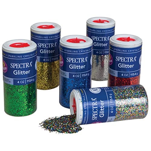 Spectra Arts & Crafts Glitter Assortment, 6 Assorted Colors, 4 oz., 6 Jars - Image 2