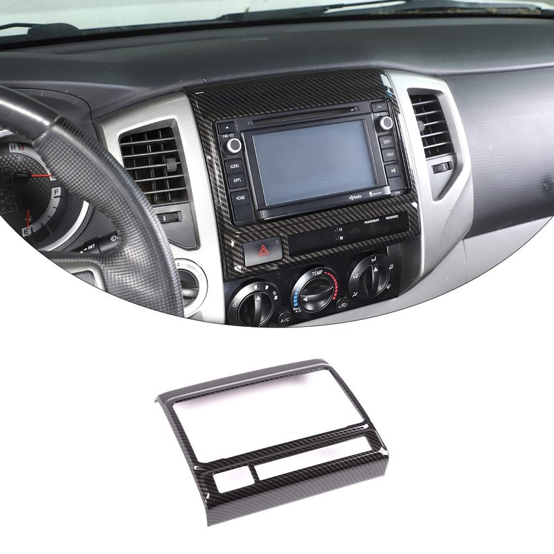 CHEAYAR Dashboard DVD Navigation Screen Frame Cover Trim Center Console Panel Trim Cover Fit for Toyota Tacoma 20112015Touch Screen Car Display Navigation Screen Trim Cover Carbon Fiber Pattern