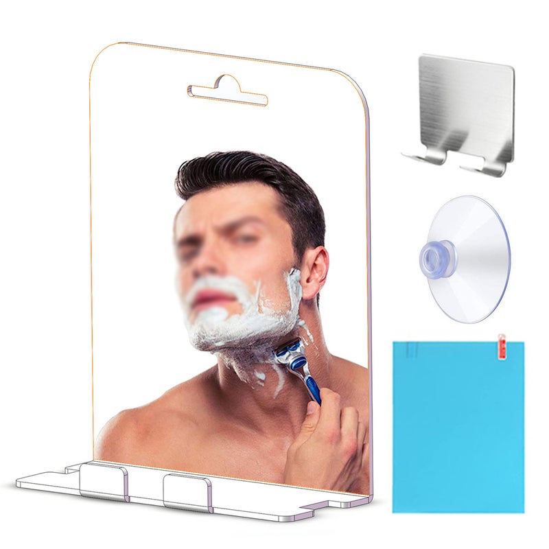 Shower Mirror for Shaving - with Razor Holder Fogless Shower Mirror Wall-Mounted Shaving Mirror for Bathroom - Image 5