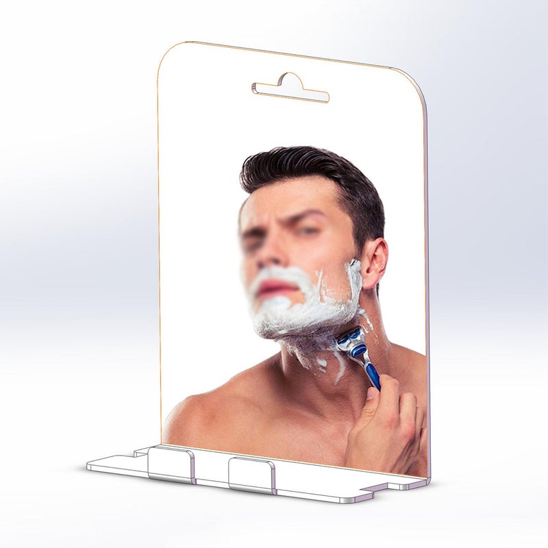 Shower Mirror for Shaving - with Razor Holder Fogless Shower Mirror Wall-Mounted Shaving Mirror for Bathroom - Image 4