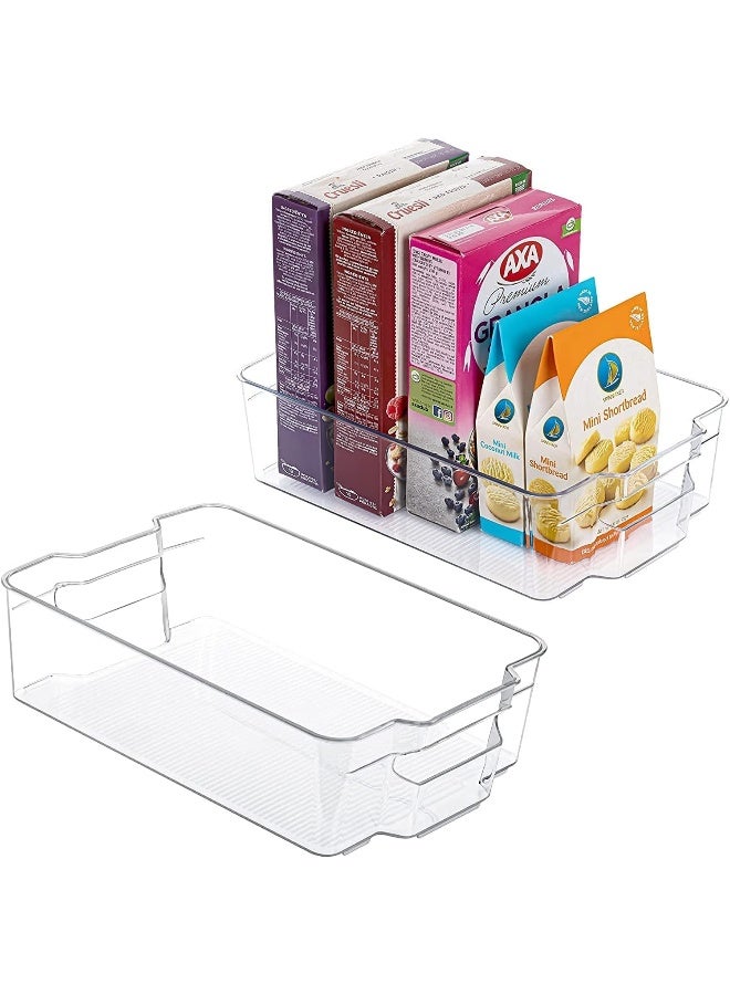SKY-TOUCH 2PCS Clear Stackable Pantry Organizers and Storage Bins  - Image 1