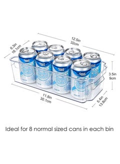 SKY-TOUCH SKY-TOUCH 2pcs Refrigerator Clear Organizer Bins,Clear Plastic Storage Fridge Organizers with Handle for BPA,Fridge, Freezer, Cabinet,Kitchen,Food mPantry Organization & Storage  - Image 2