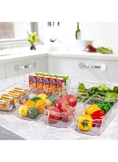 SKY-TOUCH SKY-TOUCH 2pcs Refrigerator Clear Organizer Bins,Clear Plastic Storage Fridge Organizers with Handle for BPA,Fridge, Freezer, Cabinet,Kitchen,Food mPantry Organization & Storage  - Image 3