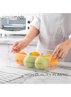 SKY-TOUCH SKY-TOUCH 2pcs Refrigerator Clear Organizer Bins,Clear Plastic Storage Fridge Organizers with Handle for BPA,Fridge, Freezer, Cabinet,Kitchen,Food mPantry Organization & Storage  - Image 5