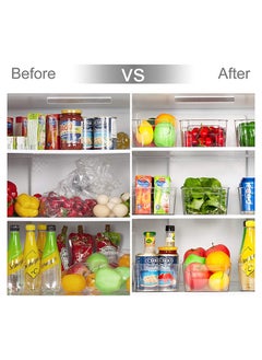 SKY-TOUCH SKY-TOUCH 2pcs Refrigerator Clear Organizer Bins,Clear Plastic Storage Fridge Organizers with Handle for BPA,Fridge, Freezer, Cabinet,Kitchen,Food mPantry Organization & Storage  - Image 4