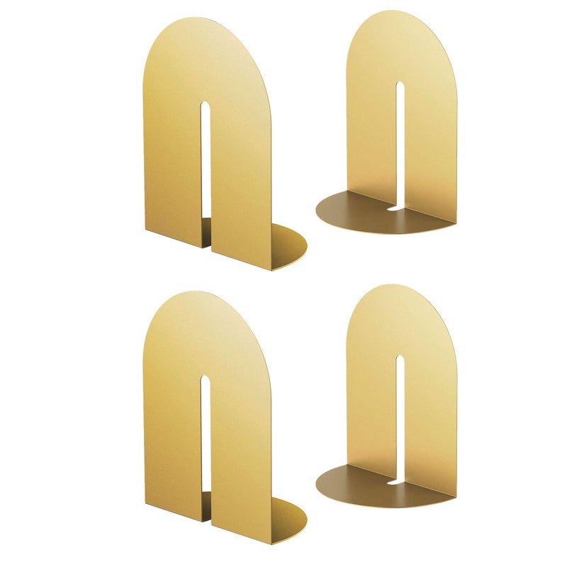 Ondeam Runway Gold Bookends for Books2 Pair Metal Book Holders for Office Shelves Adults Kids GiftGold2