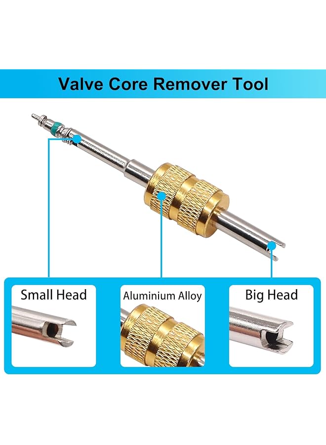 Excefore 39Pcs Air Conditioning Valve Core Kit, R12 R134A Schrader Valve Stem Cores For Car & Home Ac, Includes Single & Dual Heads Valve Core Remover Installer Tool - Image 3
