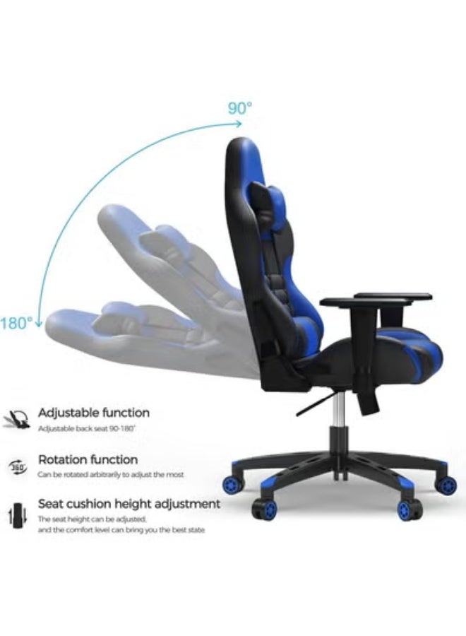 Ergonomic Gaming Chair with Steel Frame, Adjustable Gas Lift Height, Reclining Backrest, Head & Lumbar Support for Gaming, Office and Home Use - Image 3