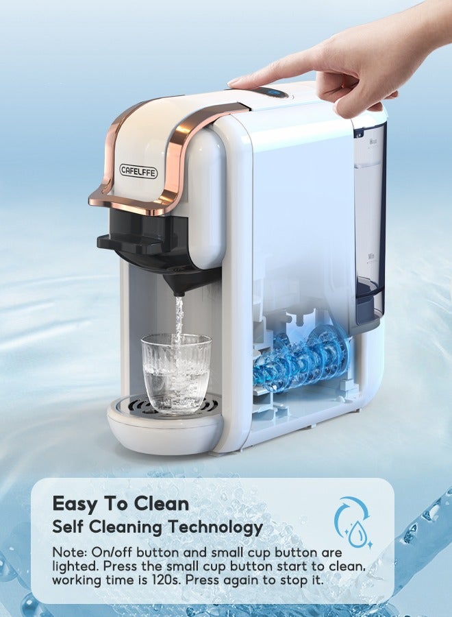 Cafelffe Espresso Coffee Machine 19Bar Hot Cold Coffee Maker For D Series Large Capsule and N Series Small Capsule, ESE Pods And Coffee Powder 1450W 600ML White - Image 5