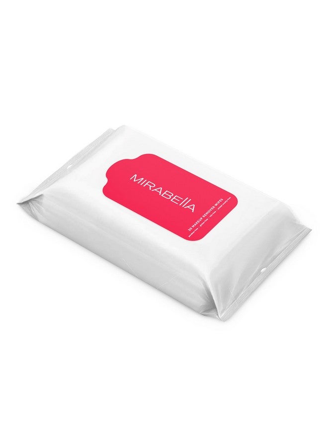 Mirabella Makeup Remover Wipes Alcoholfree Travel Face Wipes For Women Facial Cleansing Wipes For Make Up & Dirt With Aloe Vera & Micellar Water For Clean Refreshed Skin Fragrancefree - Image 1