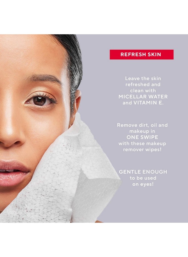 Mirabella Makeup Remover Wipes Alcoholfree Travel Face Wipes For Women Facial Cleansing Wipes For Make Up & Dirt With Aloe Vera & Micellar Water For Clean Refreshed Skin Fragrancefree - Image 3