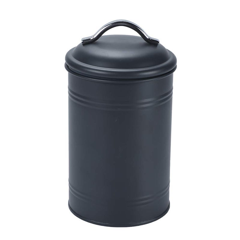 schonee Airtight Kitchen Canister with Lid Rustic Farmhouse Decor Container for Dry Food Sugar Coffee Tea Charcoal Gray Metal Countertop Storage Jar 787H x 43Dia
