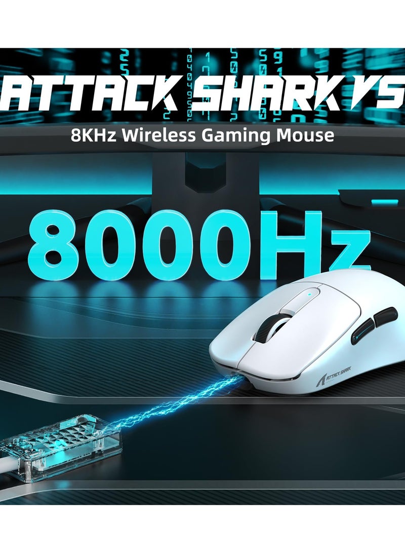 Attack Shark V5 Wireless Gaming Mouse with 42000 DPI -PAW3950 MAX Sensor -55g Ultra-Lightweight-Nordic 52840 MCU,Wired/BT/2.4GHz Wirelss Programmable Mouse for PC/Mac - Image 2