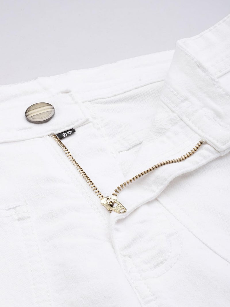 ADBUCKS Women High Rise Baggy Jeans II High Waisted Stretchy Loose Trendy Denim Pants with Pocket II Flared II Wide Leg II Bell Bottom White, 32 - Image 5