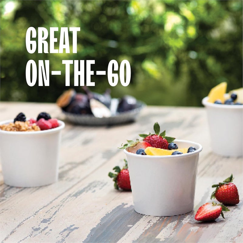 Stack Man Paper Food Container with Lid, Insulated Food Cups with Vented Lids - Hot or Cold To Go Soup Cup, for Soups, Ice Cream and Yogurt - Eco-Friendly - White - Image 3