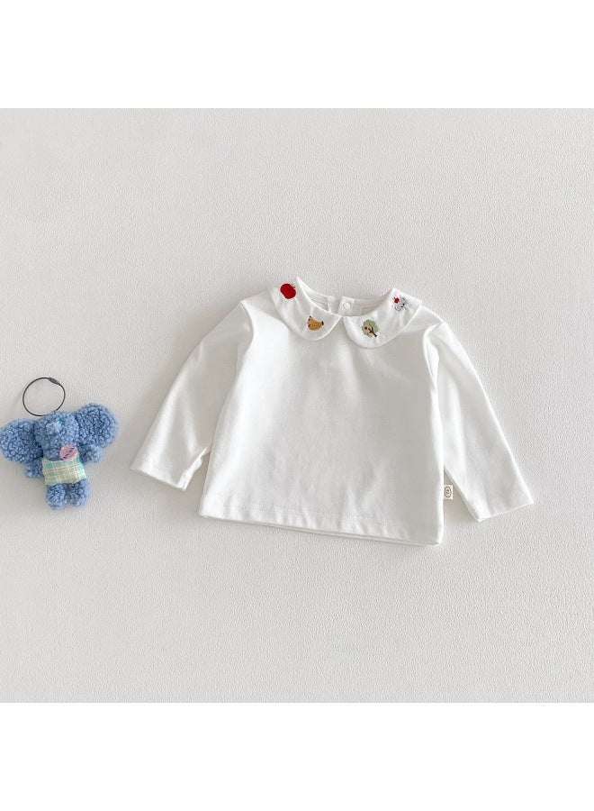Girl's Embroidered Doll Shirt 2026 New Spring Baby Stylish Super Cute Base Layer Children's Korean Style Spring T-shirt