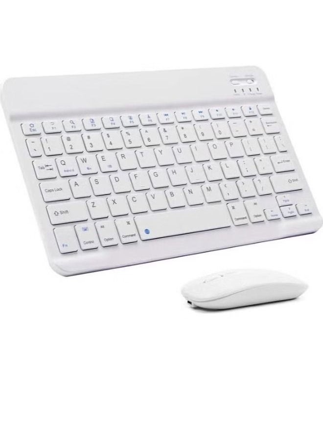 Ultra-Slim Bluetooth Keyboard and Mouse Combo Rechargeable Portable Wireless Keyboard Mouse Set for Apple iPad iPhone iOS 13 and Above Samsung Tablet Phone Smartphone Android Windows