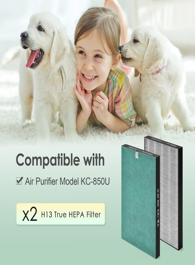 HSIAMEN Filter Compatible with Sharp KC-850U & KC-C100U Air Purifier, H13 True HEPA Filter, Compared to Part # FZ-C100HFU, 2-Pack - Image 2
