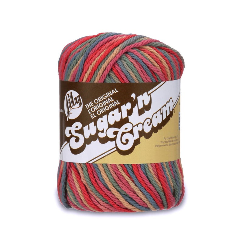 Lily Sugar N Cream The Original Ombre Yarn 2oz Gauge 4 Medium 100 Cotton Painted Desert Machine Wash Dry