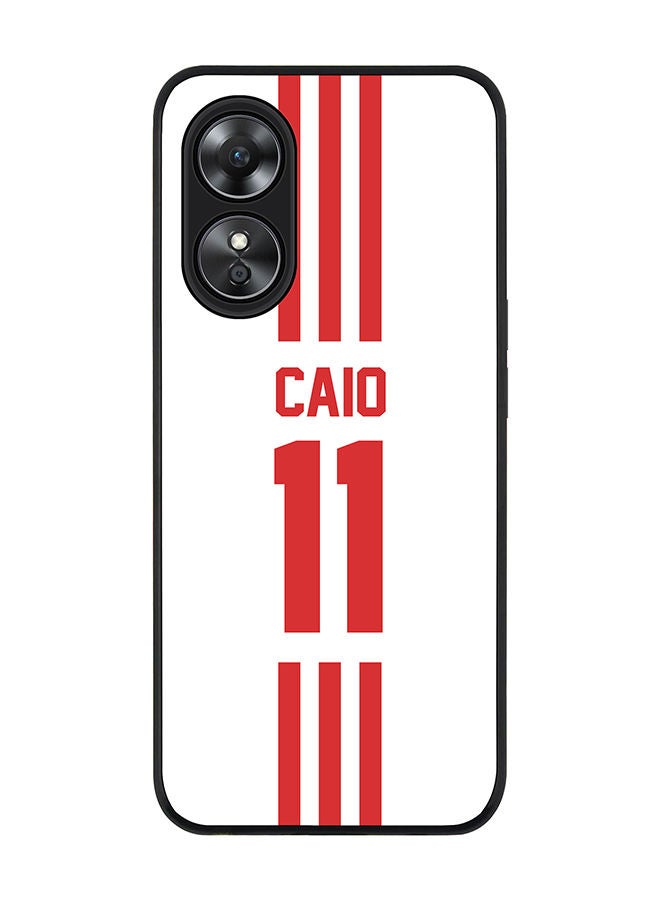 Stylizedd Rugged Black edge case for Oppo A97 Slim fit Soft Case Flexible Rubber Edges Anti Drop TPU Gel Thin Cover - Football Team - UAE Player Name - Caio - Image 1