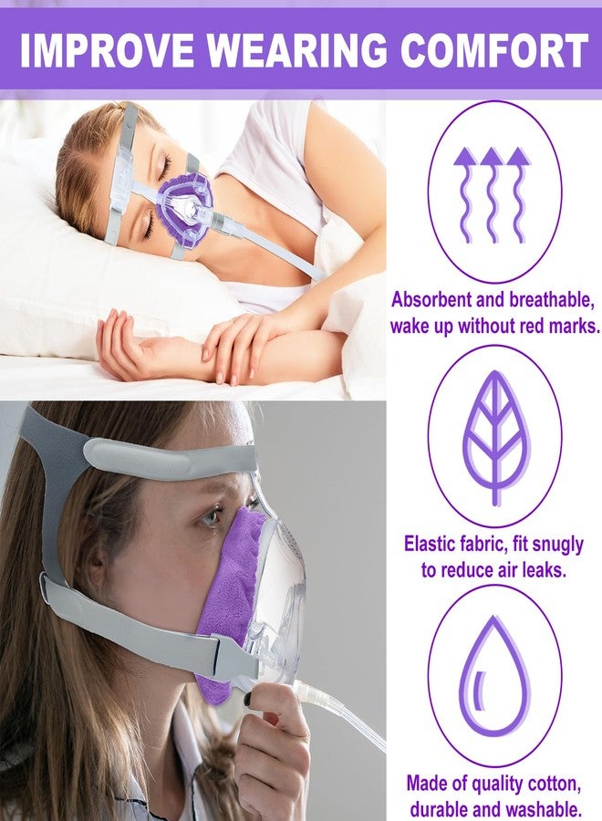 Sosation 24 Pack Mask Liners Full Face Reusable Soft Mask Covers Reduce Air Leaks and Blisters Washable Cushion Covers(Purple) - Image 5