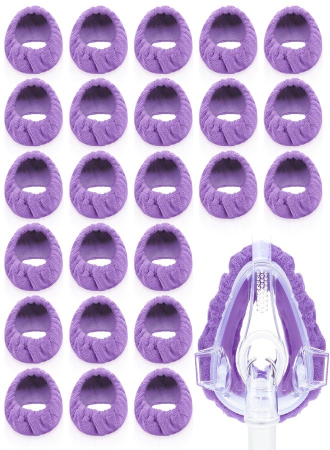 Sosation 24 Pack Mask Liners Full Face Reusable Soft Mask Covers Reduce Air Leaks and Blisters Washable Cushion Covers(Purple) - Image 1
