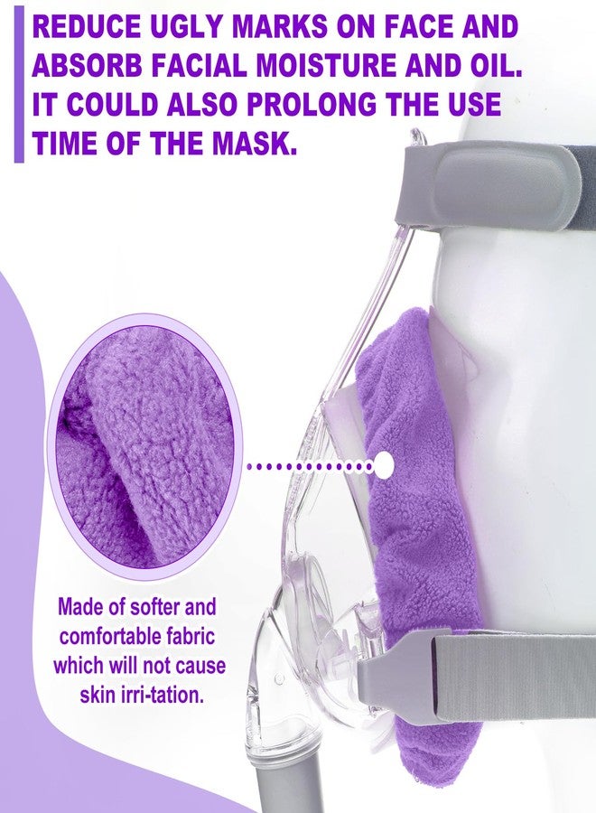 Sosation 24 Pack Mask Liners Full Face Reusable Soft Mask Covers Reduce Air Leaks and Blisters Washable Cushion Covers(Purple) - Image 2