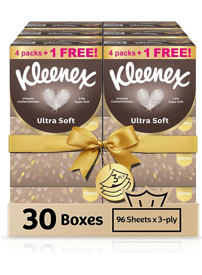 Kleenex Ultra Soft Premium Facial Tissues, Pack of 30 Boxes 96 Sheets X 3 Ply - Image 5
