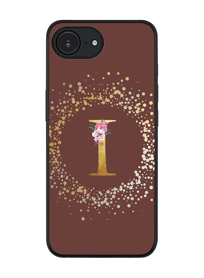 Stylizedd For Apple iPhone 16e Case,Slim fit Camera Protection, Shockproof Thin Phone cover  - Custom Monogram Floral - I  (Brown ) - Image 1