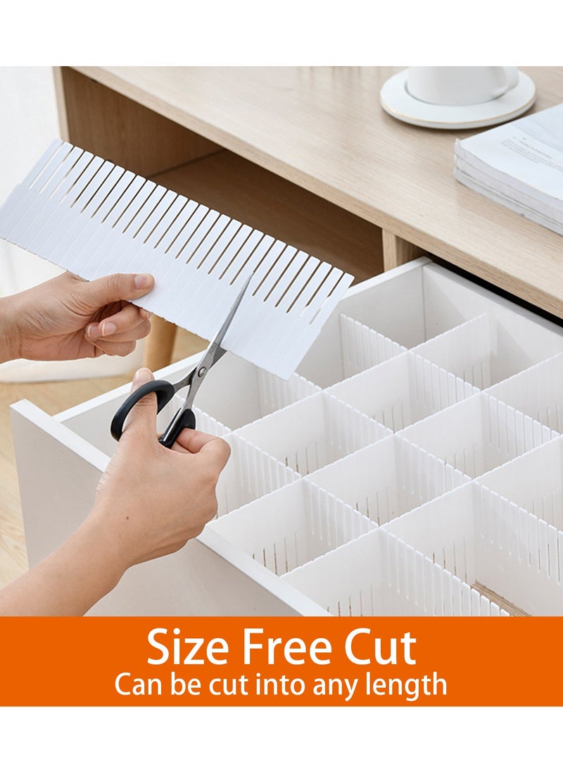 Generic - 20Pcs Drawer Dividers, 38x7 cm, Thin, DIY Storage Organizer Separator, Large Kitchen Adjustable Drawer Organizer for Underwear, Socks, Makeup, Cutlery, Bedroom, Office, White - Image 1