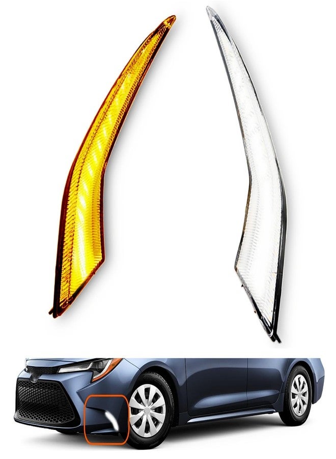 Aspaton Three Color Bumper Fog Lights DRL Daytime Lamp W/Wiring Harness Compatible with Corolla L LE XLE 2020 2021 2022 - Image 1