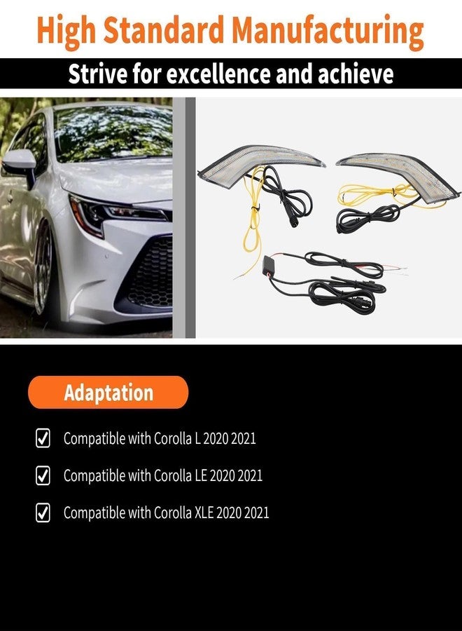 Aspaton Three Color Bumper Fog Lights DRL Daytime Lamp W/Wiring Harness Compatible with Corolla L LE XLE 2020 2021 2022 - Image 3