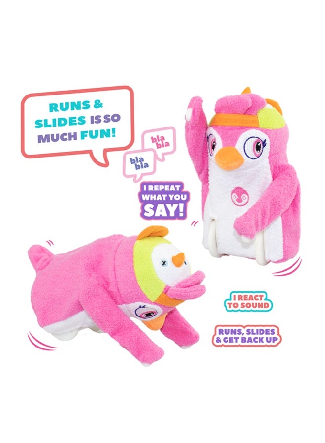 EOLO Party Pets Slippy The Penguin - Sliidding Electronic Plush Penguin  Funny Sounds - Runs,Slides On His Belly And Back Up Again - Blue Color - Try Me Window Box - Image 2