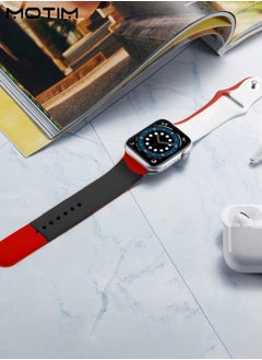 Motim Silicone Watch Band Compatible Apple Watch 42mm 44mm 45mm 49mm, Adjustible Watch Replacement Strap for iWatch SE Series 10/9/8/7/6/5/4/3/2/1  - Image 4