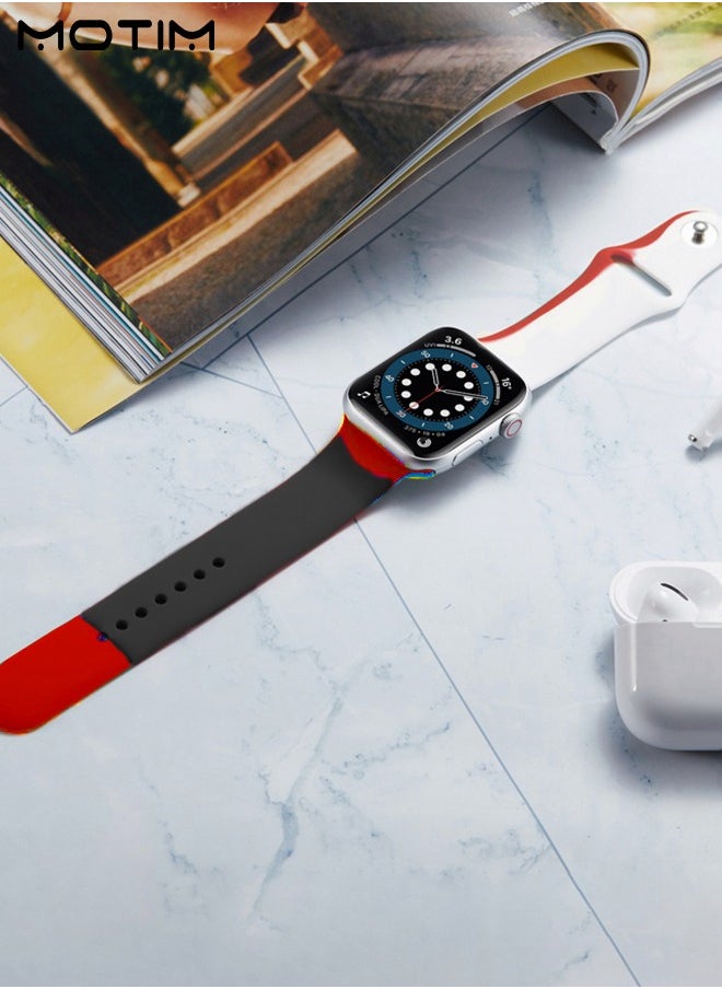 Motim - Silicone Watch Band Compatible Apple Watch 42mm 44mm 45mm 49mm, Adjustible Watch Replacement Strap for iWatch SE Series 10/9/8/7/6/5/4/3/2/1 - Image 1