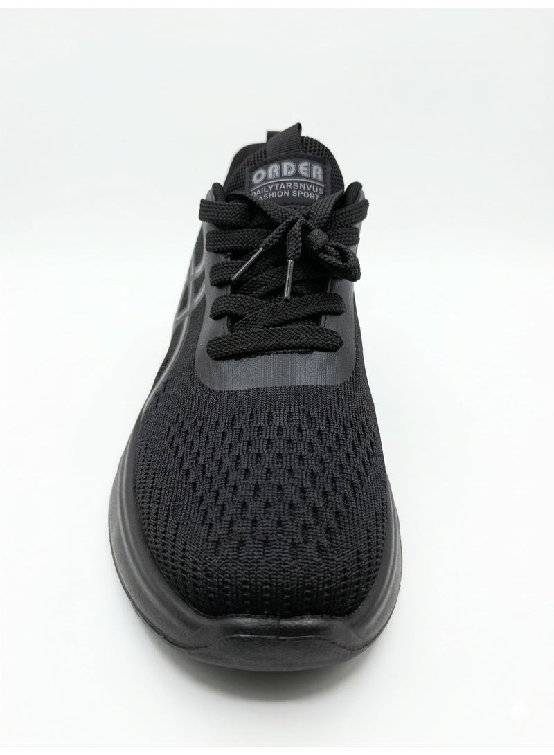 ORDER Midnight 1 Men's Lightweight Running Shoes –(0D-PU-2004) Black and Grey - Image 2