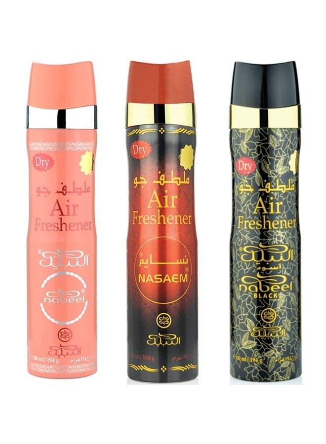 نبيل عبوة من 3 معطرات جو نبيل نسايم، بلاك وتتش مي 300 مل - Image 1