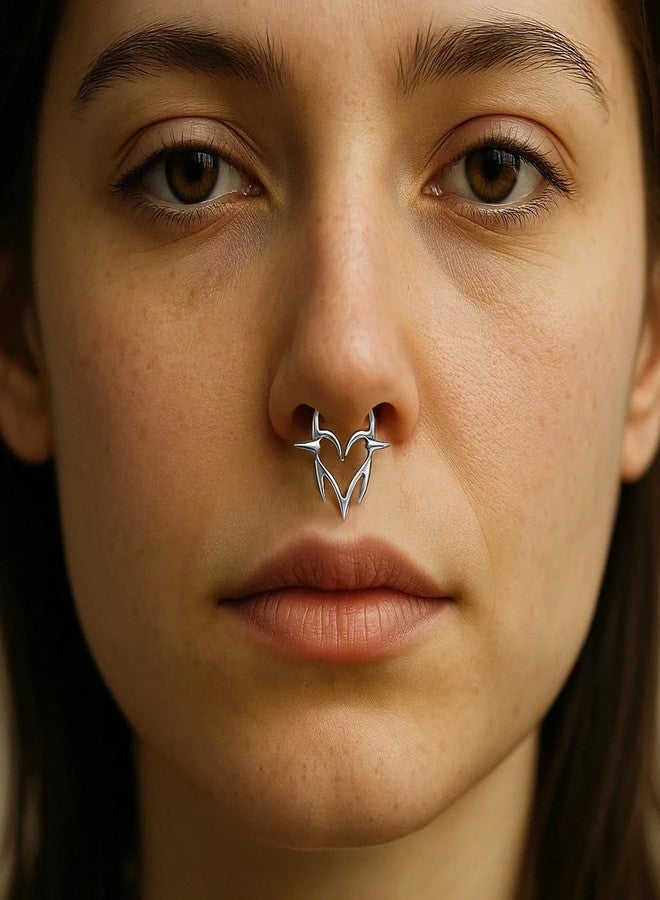 فوجو حلق الأنف VOJO G23 من التيتانيوم 16G، أقراط ثقب الأذن، مجوهرات ثقب الزنمة، حلقات الأنف الحلزونية للنساء (فضي 10 مم) - Image 2