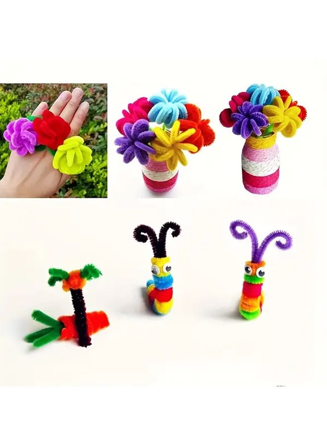 خفيفة البنفسجية 250 قطعة من سيقان الشنيل المرنة للحرف اليدوية مشاريع فنية ديكورات DIY - Image 4
