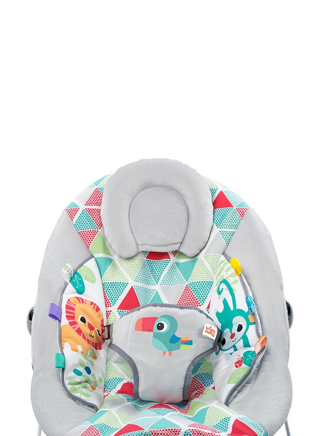 Bright Starts Toucan Tango Bouncer – Soothing Vibrations, Plush Seat with 7 Melodies & Removable Toy Bar, for Newborns - Image 4