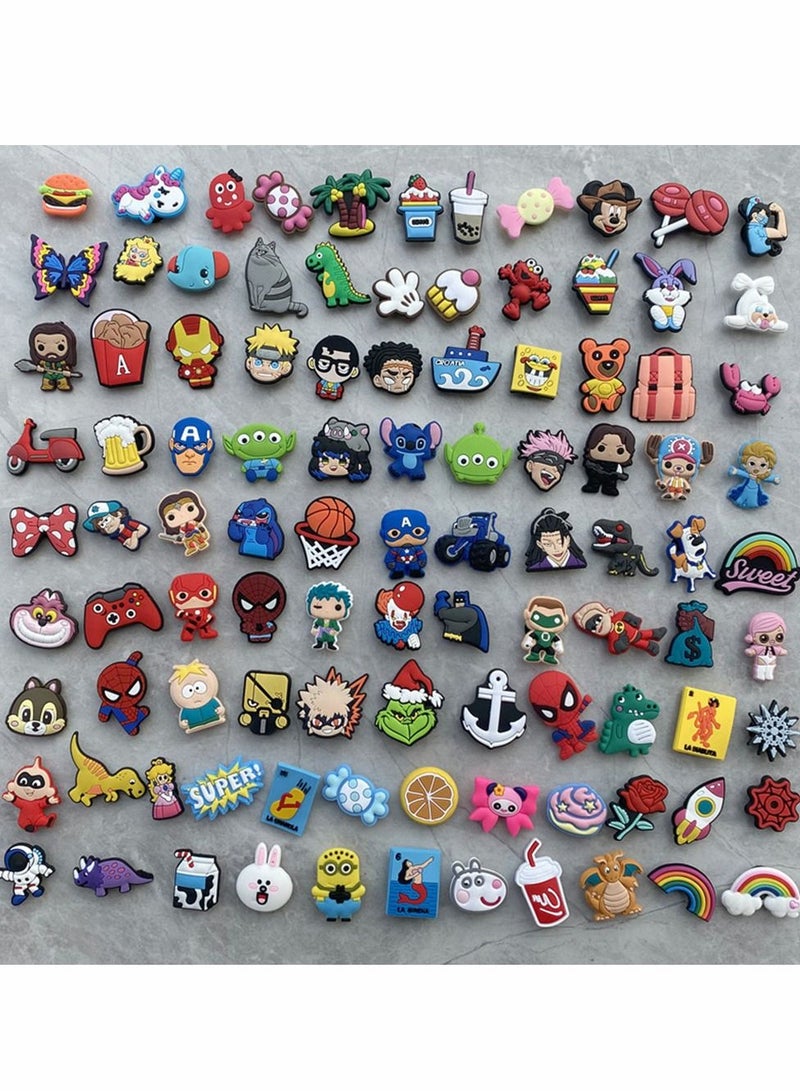 Shoe Decoration Charms for Crocs 100 Pcs Assorted Croc Charms Pins Sandals Buckle Party Birthday Gift Bracelet Wristband Decorations for Adult Men Women Kids - Image 2