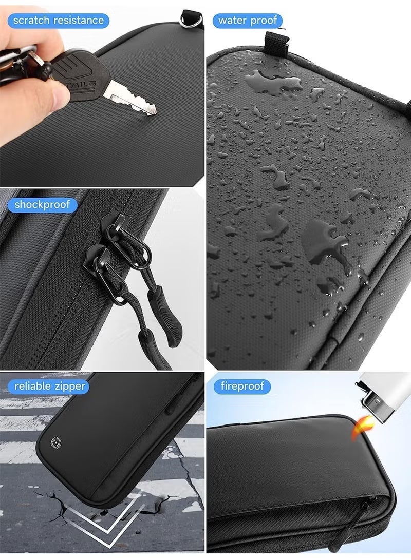 محفظة جواز سفر السفر - حامل جواز سفر مقاوم للماء للرجال والنساء ، حامل جواز سفر منظم وثائق السفر محمول خفيف الوزن ذو سعة كبيرة ، أسود - 1 قطعة - Image 4