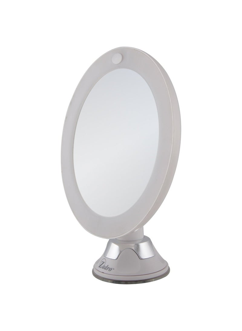 Zadro Zadro LED Lighted 10X Magnification Z'Swivel Power Suction Cup Vanity Wall Mount Beauty Makeup Mirror, White 