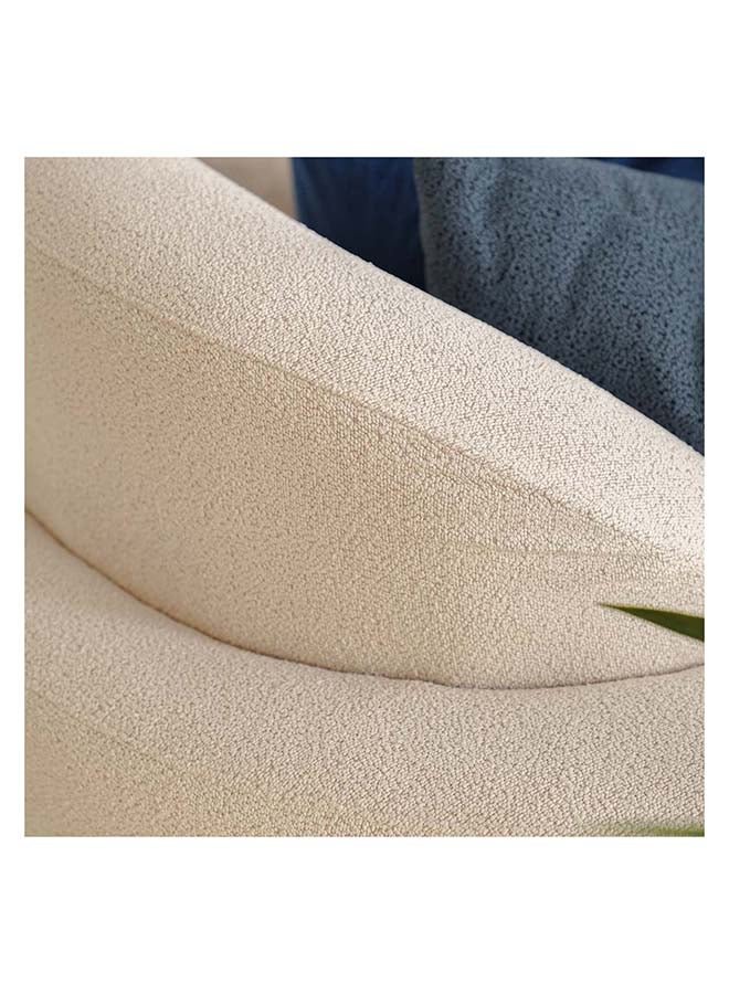 Danube Home Natsuda 3 Seater Fabric Sofa Modern Design Three Seat Sofas Comfortable Living Room Furniture L 229 x W 119 x H 85 cm Beige / Gold - Image 4