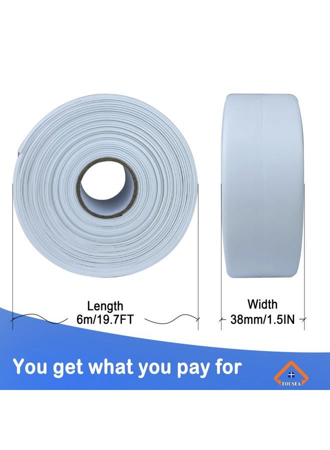 TOUSEA White Caulk Tape for Bathtub, Self-Adhesive, 1.5" x 19.7Ft Sealant Strip for Kitchen Countertop, Bathroom, Toilet, Bathtub Floor Wall Edge Protector - Image 2