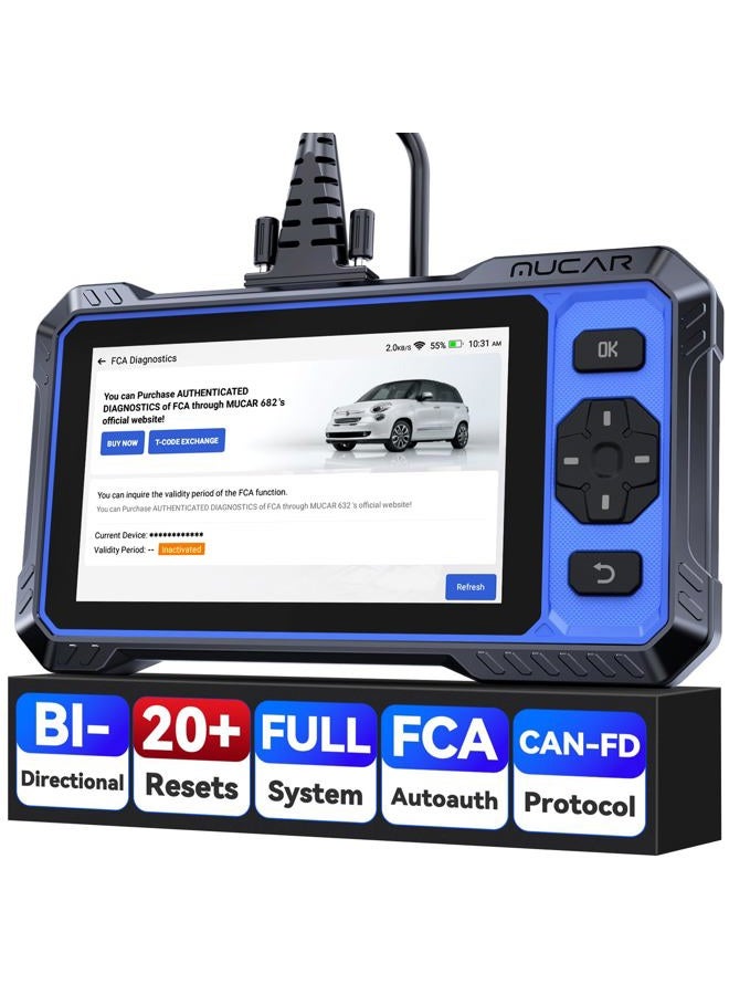 Mucar OBD2 Scanner, MUCAR 682 AI-Assisted Car Diagnostic Tool, Automotive Bidirectional Scan Tool, Full Systems Car Diagnostic Scanner, Scanner for Car with 20+ Reset, CAN FD & FCA SGW, Lifetime Update - Image 1