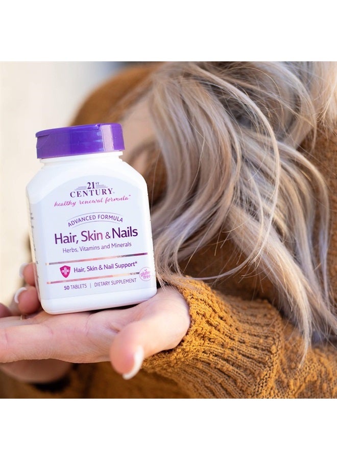21st Century Hair, Skin and Nails Advanced Formula Caplets 50 Count - Image 2