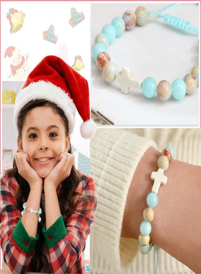 Lamyba Cross Bracelet for Girls, Dear Lord Bless This Little Girl Bracelet, Stocking Stuffers for Teen Girls, Christian Gifts for Tween Girls,Daughter, Granddaughter, Niece Teenage, Blue - Image 4