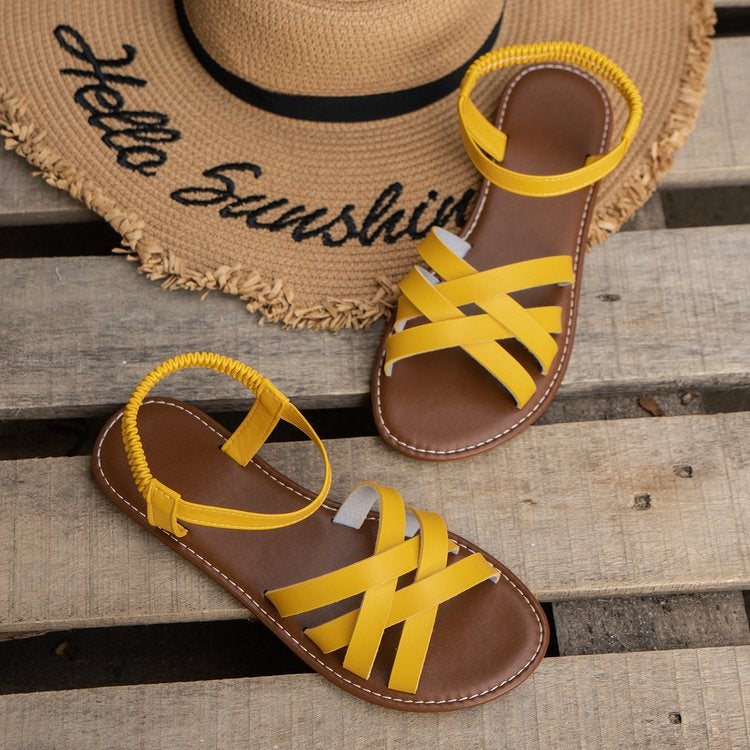 Plus Size 2025 Shoes Fashion Flat Shoes Sandals Roman Shoes Beach Shoes Women'S Shoes - Image 1